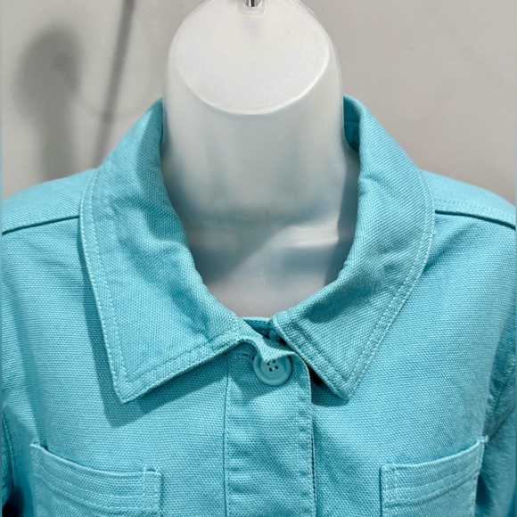 Apple Seeds Aqua Blue Button Front Jacket Women's Size PL - Picture 2 of 12